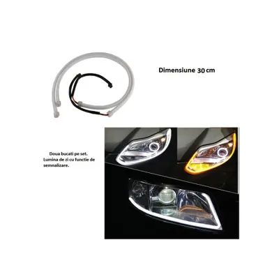Banda flexibila LED DRL cu functie de semnalizare 30cm Cod: BO30WY