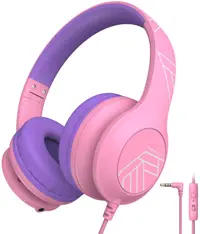 Căști pentru copii cu microfon PowerLocus - PLED, roz/violet