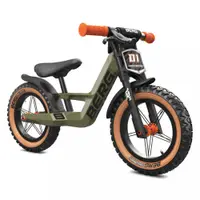 Bicicleta copii fara pedale Berg Biky Trail verde 12 inch, scaun reglabil pe inaltime de la 32-45 cm, inaltime utilizator 90-120 cm, greutate maxima utilizator 30 kg, frana de mana, de la 2 ani