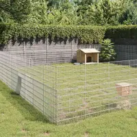 vidaXL Adăpost pentru animale cu 48 panouri, 54x100cm, fier galvanizat