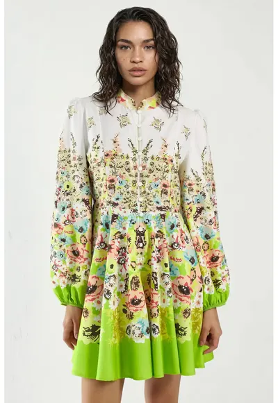Rochie Mini - Verde - Poliester/Bumbac/Lycra
