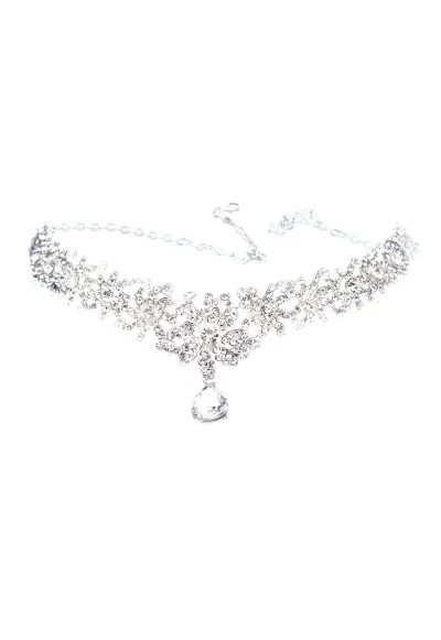Accesoriu de frunte - argintiu - cu pietre - Edeline C5