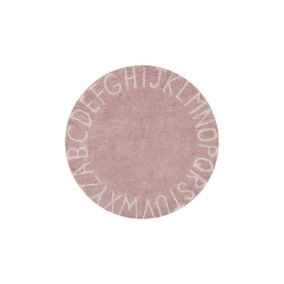 Covor pentru copii roz deschis lavabil/țesut manual din bumbac ø150 cm ABC Vintage Nude – Lorena Canals