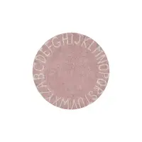 Covor pentru copii roz deschis lavabil/țesut manual din bumbac ø150 cm ABC Vintage Nude – Lorena Canals