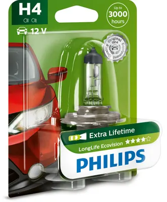 Bec Far H4 60 55W 12V Longer Life Ecovision Philips