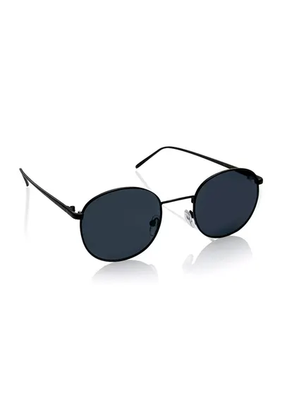 Ochelari de soare rotunzi unisex cu lentile polarizate - 654987 - Negru