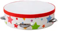 Instrument muzical din lemn pentru copii Bigjigs - Tamburin colorat