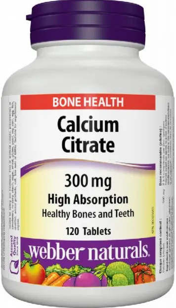 Calcium Citrate, 300 mg, 120 tablete, Webber Naturals