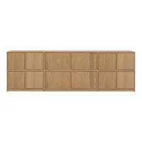 Set TV în culoare naturală cu aspect de lemn de stejar 264x88 cm Modulair – vtwonen