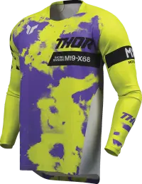 Tricou atv cross Thor Launchmode Bleach, culoare galben fluo mov, marime L