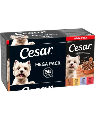 CESAR Gulaș rural hrană umedă câini adulți, mix 4 arome, 24x150 g