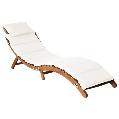 vidaXL Paturi de plajă Lemn Solid de Acacia Crem