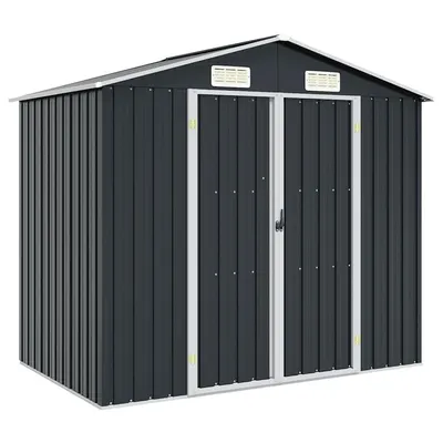 vidaXL Șopron de grădină, antracit, 205 x 129 x 183, oțel galvanizat