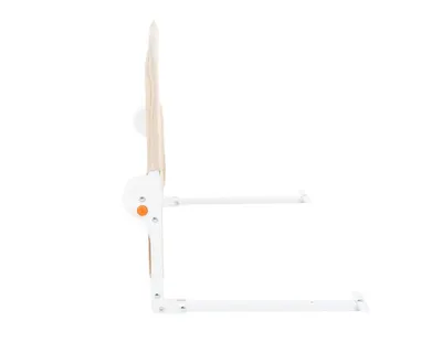 Bariera de protectie pentru pat copii KikkaBoo I am Safe Beige 102 cm,rabatabila pentru a permite urcarea sau coborarea copilului,compatibila cu saltele cu grosime 12-20 cm