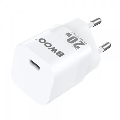 Incarcator Retea BWOO CDA155, 20W, 3A, 1 x USB-C, Alb
