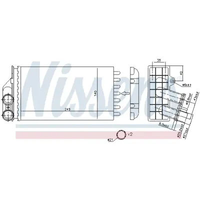 Schimbator caldura, incalzire habitaclu NISSENS 71157