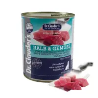 DR. CLAUDER'S Selected Meat, XS-XL, Vițel și Legume, conservă hrană umedă fără cereale câini, (în suc propriu), 800g