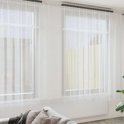 vidaXL Cortină din Dantelă Alb 400 × 300 cm Poliester