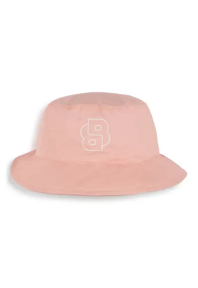 Palarie bucket din bumbac cu broderie logo - Roz pal