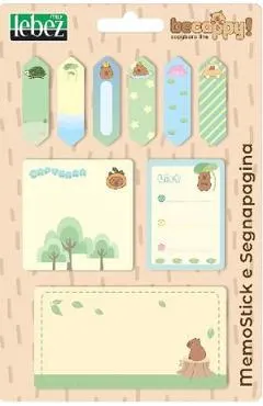 Set memostick. Capybara fundal verde