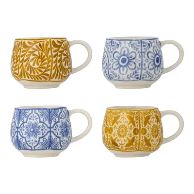 Cești albastre/portocalii 4 buc. pentru espresso din gresie 155 ml Milton – Bloomingville