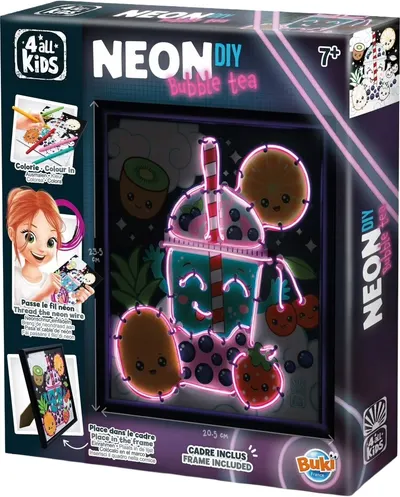 Set creativ Buki France - Creează-ți singur o pictură neon Bubble Tea