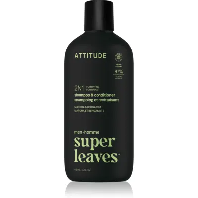 Attitude Super Leaves Matcha & Bergamot sampon si balsam 2 in 1 pentru bărbați 415 ml