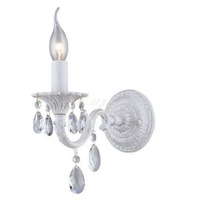 Aplica Elegant Pietra,1 x E14, 230V, D.12cm,H.21 cm,Alb-auriu