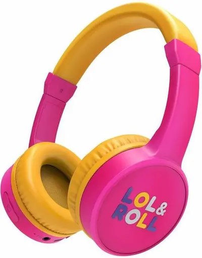 Căști wireless cu microfon pentru copii Lol&amp;Roll - Pop Kids, wireless, roz
