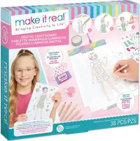 Set creativ Make it Real - Placă cu lumină LED și modele