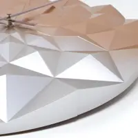 Ceas geometric de precizie analog de perete creat de designer model Diamond roz auriu metalic
