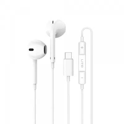 Handsfree USB-C Lito LF01T, Alb