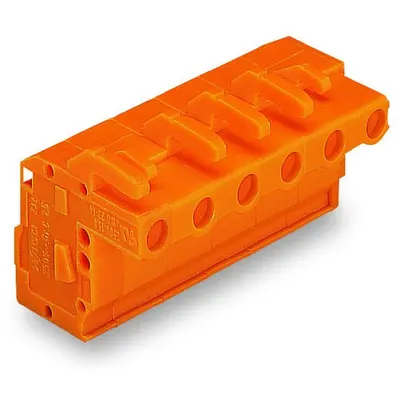 1-conductor female plug; angled; 2.5 mm²; Pin spacing 7.62 mm; 10-pole; 2,50 mm²; orange