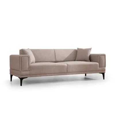 Canapea extensibila HORIZON, 3 locuri, maro deschis, 230x95x77 cm