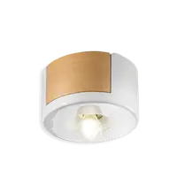 Plafoniera Con Legno / Ceiling Lamp Retro Mateca Finish 05 - Smalto Bianco C1791