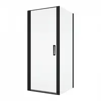 Cabina dus negru mat 100x80 cm cu usa pivotanta, grosime sticla 6 mm, tratament anticalcar, Ronal Divera