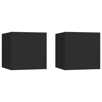 vidaXL Noptiere, 2 buc., negru, 30,5x30x30 cm, lemn prelucrat