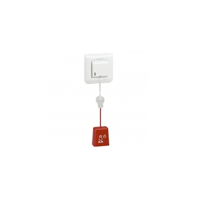 Ejectable call pull cord Mosaic pentru bathroom - alb antimicrobial supplied cu plate