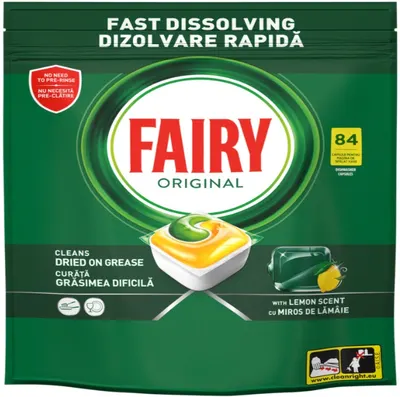 Tablete pentru mașina de spălat vase Fairy - Original, Lemon, 84 buc.