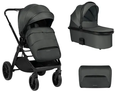 Cărucior combinat pentru bebeluși 2 în 1 KikkaBoo - Tiffany, Dark Grey
