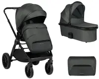 Cărucior combinat pentru bebeluși 2 în 1 KikkaBoo - Tiffany, Dark Grey