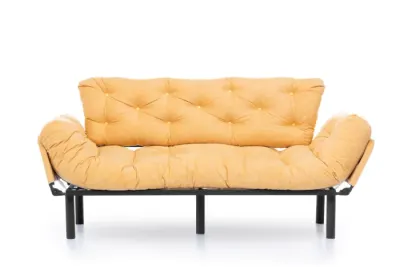 Canapea extensibila NITTA, 3 locuri, mustar, 185x70x85 cm