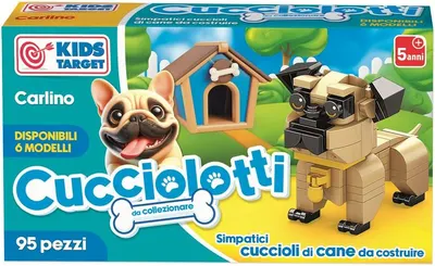 Mini constructor RS Toys Cucciolotti - Mops, 95 piese