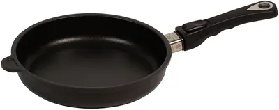 Tigaie cu maner mobil AMT - Gastroguss, 24 cm, negru