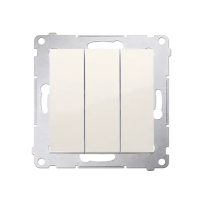 Intrerupator triplu cu led 10A, 250V~, conectare rapida (fitinguri push-in), crem