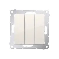 Intrerupator triplu cu led 10A, 250V~, conectare rapida (fitinguri push-in), crem
