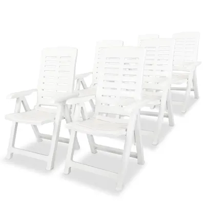 vidaXL Scaune pliabile rabatabile, 6 buc., plastic, alb