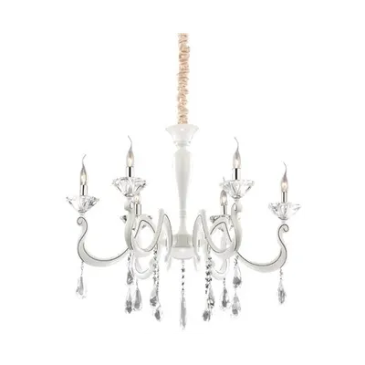candelabru Candido, 6 becuri, dulie E14, D:880 mm, H:950/1750 mm, Alb