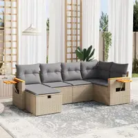 Gossi set canapele de gradina, 6 piese, cu perne, bej, poliratan