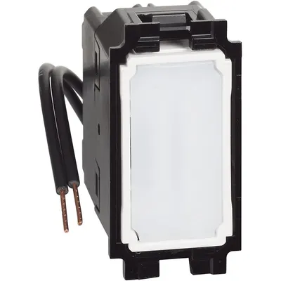 Intrerupator cap cruce, borne cu surub, cu LED Bticino Living Now K4004L, alb, negru